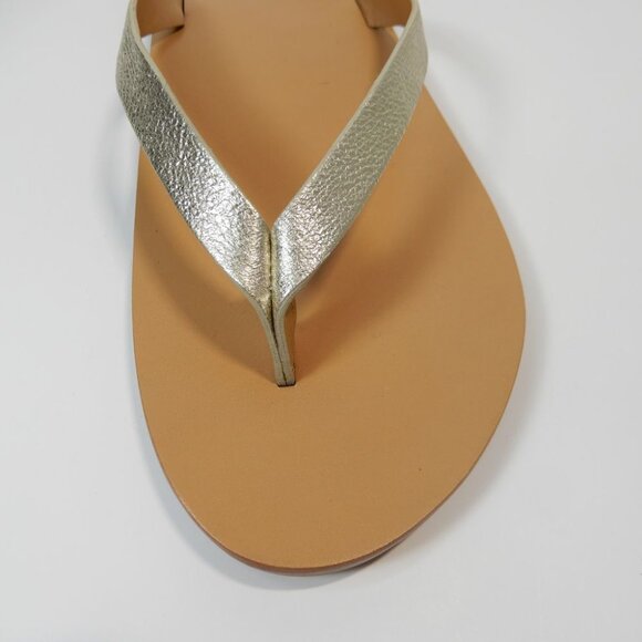 Beek Seabird Thong Flip Flop Slide SANDALS Size 7 Platinum Honey Leather NEW - Picture 13 of 14